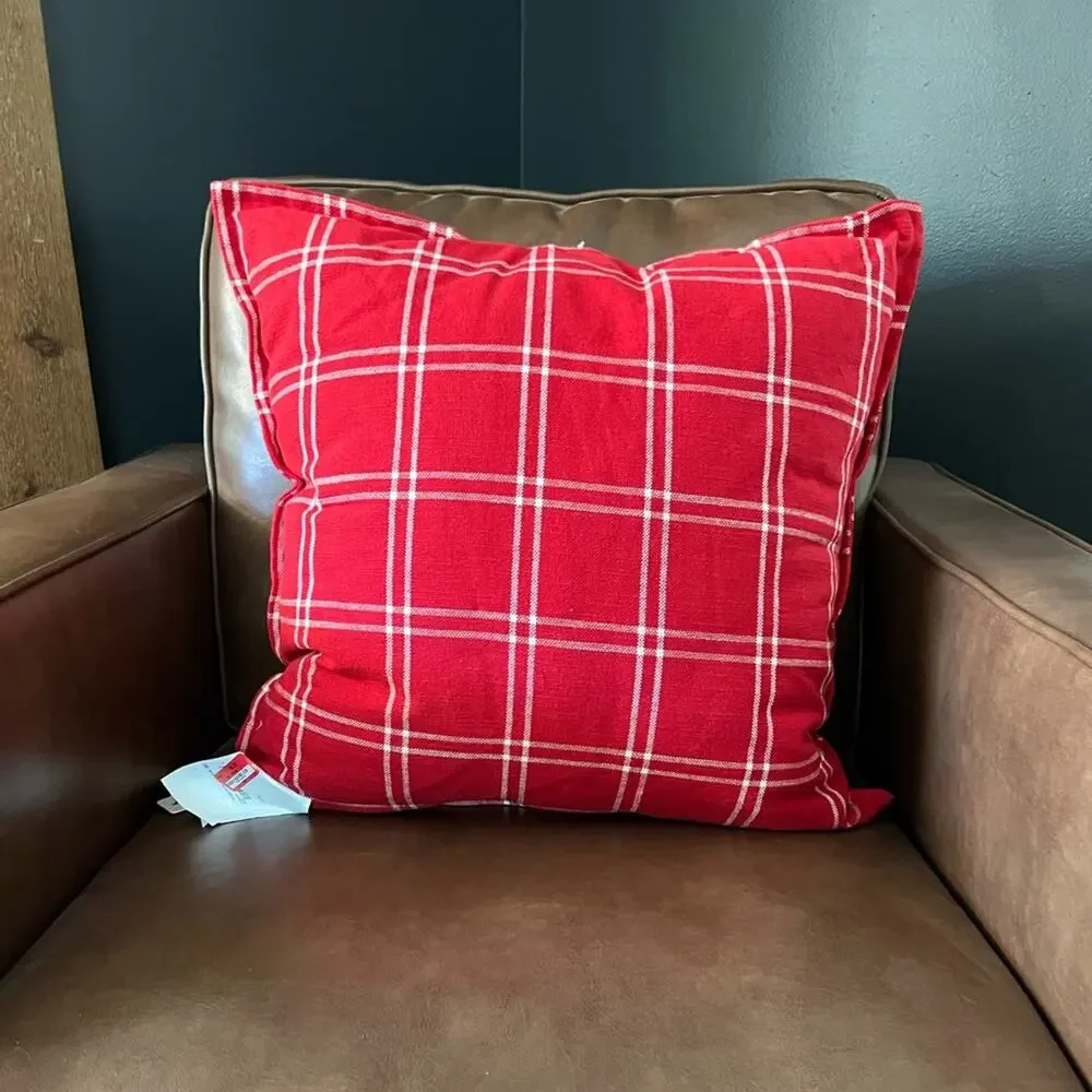 Envogue House In Red Christmas Holiday Accent Pillow NEW